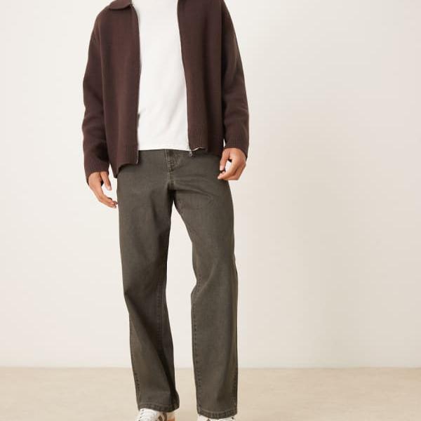エイソス ASOS asos ASOS DESIGNのバギージーンズ（ウォッシュドブラック） ズボン下 下つ方 メンズ 成人男性 インポートブランド ごく小さい大いさから惜しみ無い大いさまで メンズファッション-ズボン・パンツ