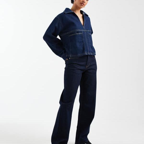エイソス ASOS asos ASOS DESIGN プチコンフォートストレッチストレートレッグジーンズ（リンス） ボトム レディース 女性 インポートブランド 小さいサイズから大きいサイズまで