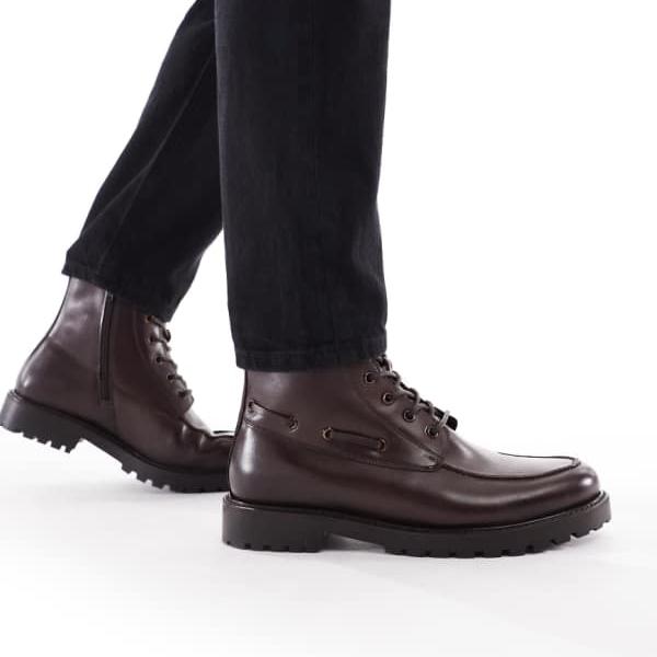 Schuh シュー ダーシー チャンキー レースアップブーツ レザー ヴィンテージブラウン 靴 メンズ 男性 インポートブランド 小さいサイズから大きいサイズまで