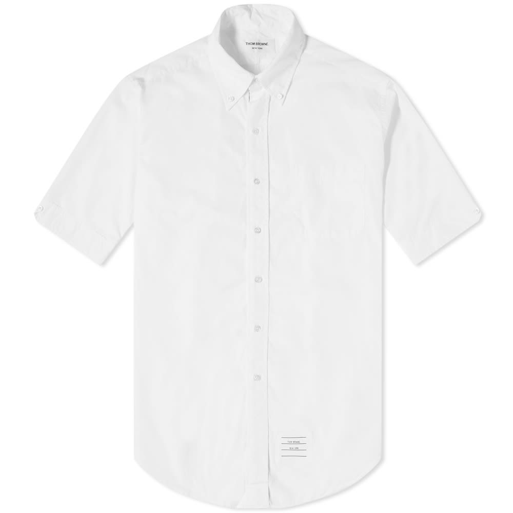 トム ブラウン Thom Browne トムブラウン半袖グロスグレイン前立てシャツ トップス メンズ 男性 インポートブランド 小さいサイズから大きいサイズまで Hostalbuenosaires Cat