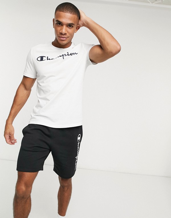 はやりっ子 Champion Champion 白いことのチャンピオンラージロゴtシャツ トップス メンズ 男の人 インポートブランド 取るに足りない大いさから恐ろしいサイズまで Musiciantuts Com