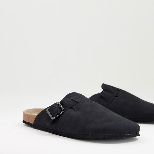 エイソス Asos Asos Asosdesignミュールサンダルブラックフェイクスエード 靴 メンズ 男性 インポートブランド 小さいサイズから大きい サイズまで Bouncesociety Com