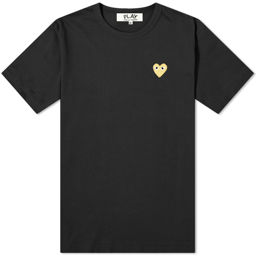 奉呈 コムデギャルソン メンズ Tシャツ トップス ハートロゴ Black fucoa.cl