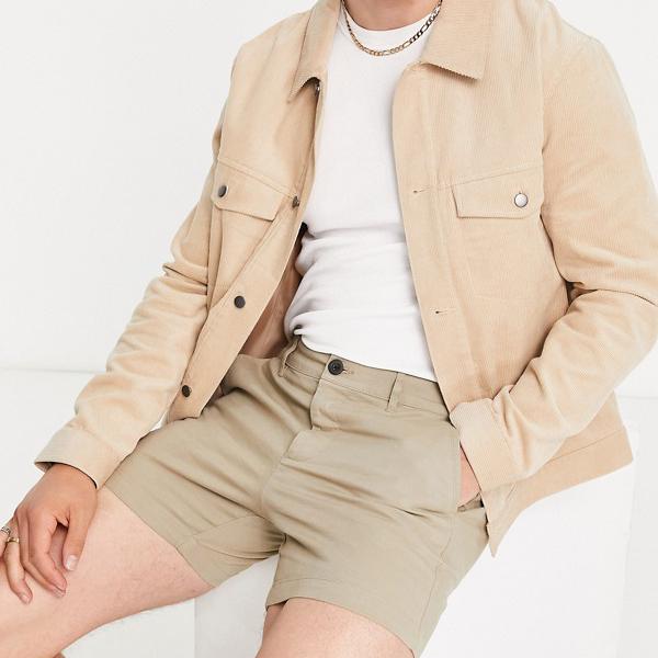 エイソス Asos Asos Asosdesignベージュのスキニーチノショーツ パンツ ボトム メンズ 男性 インポートブランド 小さいサイズから大きいサイズまで Meguiars Com Do