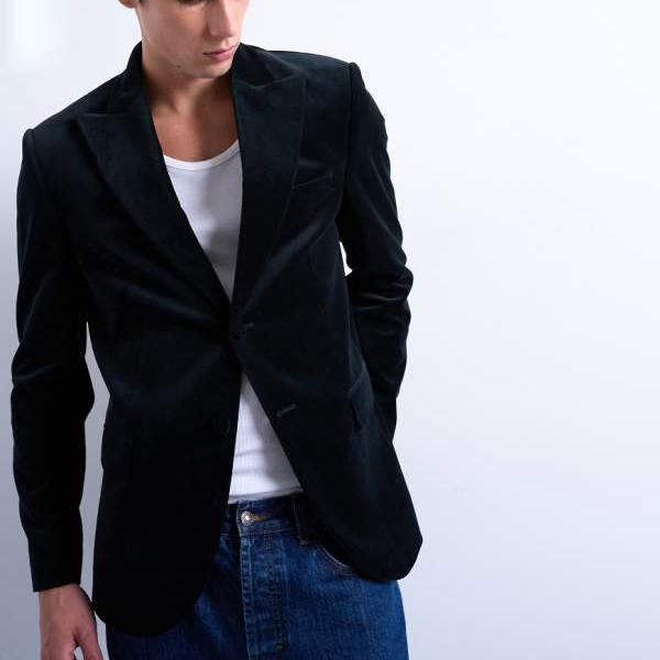 トップマン Topman TOPMAN トップマンのベルベットブレザー（ブラック） アウター メンズ 男性 インポートブランド 小さいサイズから大きいサイズまで