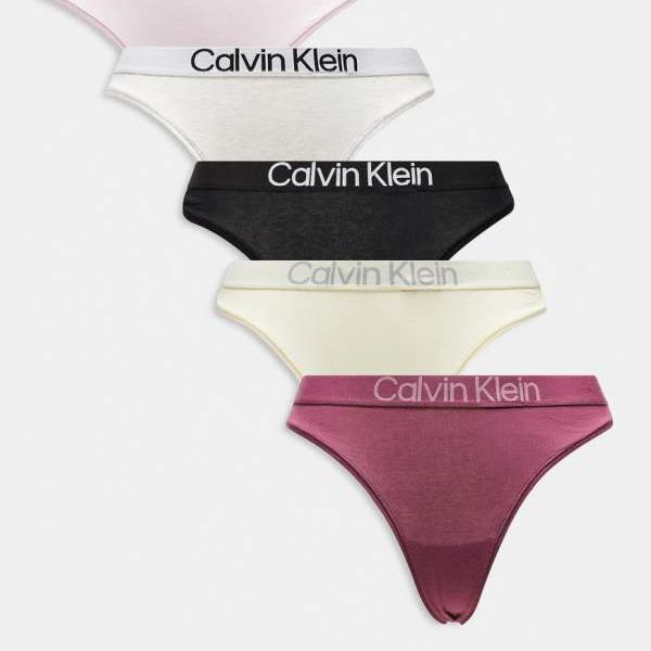 カルバンクライン Calvin Klein カルバン・クライン エクストラソフトコットン 5枚組Tうしろ側（黒いこと/さくら色/黄色） 下着類 レディース 亭主もち インポートブランド ごく小さい大きさから大層らしい大きさまで