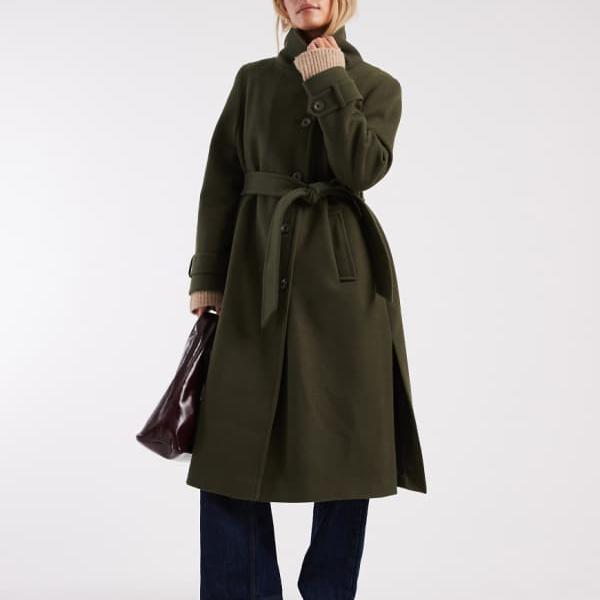 ミスセルフリッジ Miss Selfridge ミスセルフリッジのプチフォーマルファネルコート（カーキ） アウター レディース 女性 インポートブランド 小さいサイズから大きいサイズまで