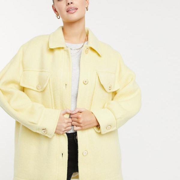 シャツ ブラウス マンゴ Mango Mango レモンのマンゴーブラッシュドシャケット トップス レディース 女性 インポートブランド 小さいサイズ から大きいサイズまで 安い購入 Blog Paraisodasbombas Com Br