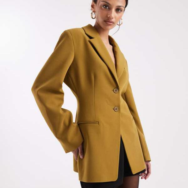 エイソス ASOS asos ASOS DESIGN シンチブレザー（オリーブグリーン） アウター レディース 女性 インポートブランド 小さいサイズから大きいサイズまで