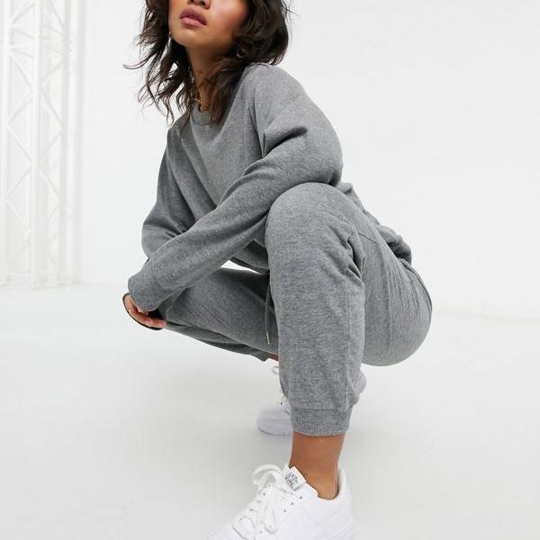 爆売り エイソス Asos Asos Asosdesignプチトラックスーツ究極のスウェット ジョガーとオーガニックコットンのタイアップチャコールマール ボトム パンツ レディース 女性 インポートブランド 小さいサイズから大きいサイズまで 最安 Opk Rks Org