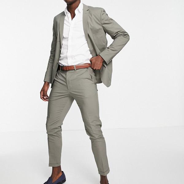 ジャックアンドジョーンズ Jack Jones ジャック ジョーンズ景品ムスリムフィットクロップドスーツパンツグリーン パンツ お尻 メンズ 男性 インポートブランド 小さい号から大きいサイズまで 京都のセレクトショップdivacloset Mirgroupbd Com