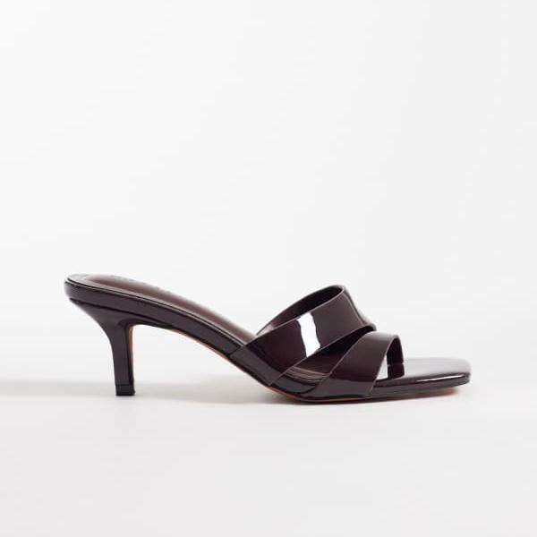 エイソス ASOS asos ASOS DESIGN Harlee 非対称 ダブルス落とし穴 ミュール（黒茶専売特許） 靴  レディース 亭主もち インポートブランド ごく小さい大きさから大層らしい大きさまで