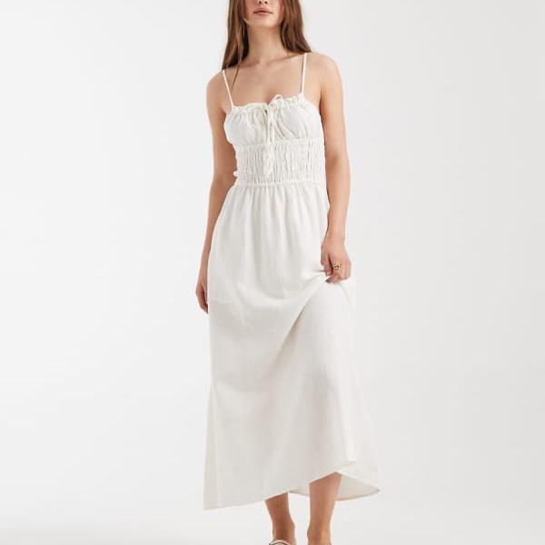 Cotton On Haven リネン ストラップ ミディドレス ココナッツ ワンピース レディース 女性 インポートブランド 小さいサイズから大きいサイズまで