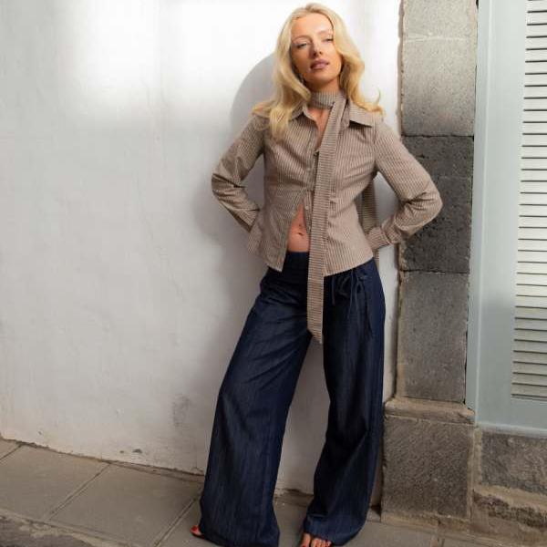 デイジーストリート Daisy Street Daisy Street x Emma Jeanの填まるプルオーバーと、お一揃いのニュートラルストライプのえり巻き レディース お上さん インポートブランド