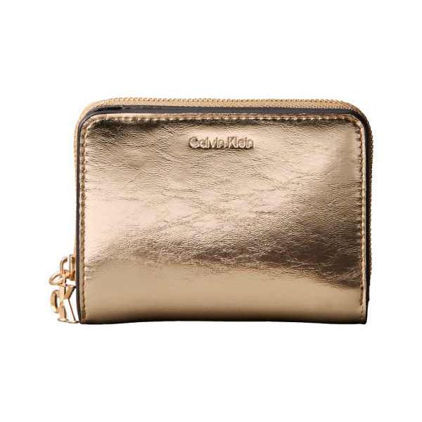 カルバンクライン Calvin Klein カルバン・クラインのメタリックジップパース（ゴールド） アクセサリー レディース 女性 インポートブランド