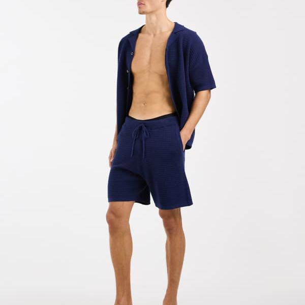 エイソス ASOS asos ASOS DESIGN ニットショーツセットアップ（ネイビー） パンツ ボトム メンズ 男性 インポートブランド 小さいサイズから大きいサイズまで 10,780円