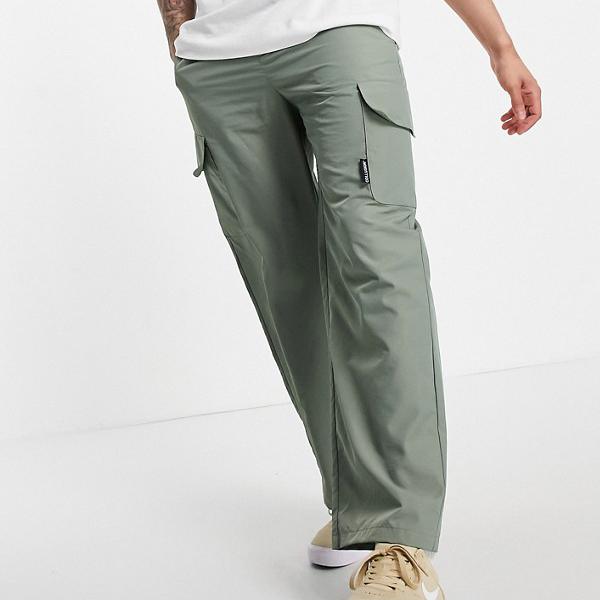 コリュージョン Collusion Collusion Collusionナイロンワイドレッグパンツ ポケットはグリーン パンツ ボトム メンズ 男性 インポートブランド 小さいサイズから大きいサイズまで Alittlepeaceofmind Co Uk
