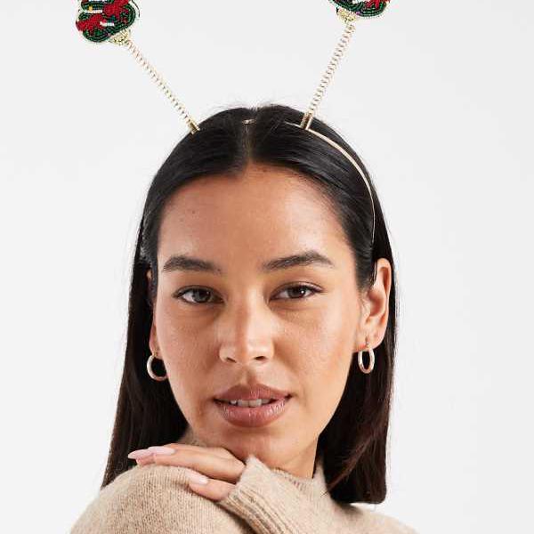 アクセサライズ Accessorize クリスマスツリーのビーズヘッドバンドをアクセサリーとしてマルチに アクセサリー レディース 女性 インポートブランド