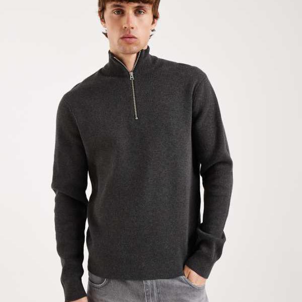 オンリー＆サンズ Only & Sons ONLY & SONS ハーフジップ ニットジャンパー ダークグレー トップス メンズ 男性 インポートブランド 小さいサイズから大きいサイズまで