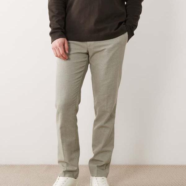 エイソス ASOS asos ASOS DESIGN リネンリッチなスリムスマートパンツ セージグリーン マイクロテクスチャー パンツ ボトム メンズ 男性 インポートブランド 小さいサイズから大きいサイズまで｜セレクトショップ　Diva　Closet 14,633円
