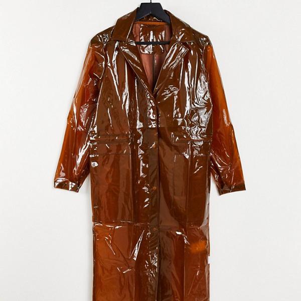 レインズ Rains 光沢のある琥珀色の透明なストリングオーバーコートを雨が降る アウター レディース 女性 インポートブランド 小さいサイズから 大きいサイズまで Cdm Co Mz