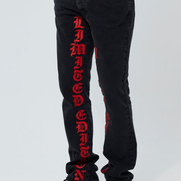 春新作の boohoo ブーフー BOOHOO スリム リジッド プリント フレア ジーンズ メンズ 男性 インポートブランド  小さいサイズから大きいサイズまで 20代 30代 40代 プレゼント 誕生日