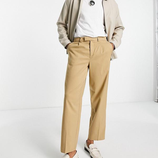 正規品 ニュールック New Look キャメルのニュールックリラックスフィットスマートパンツ パンツ ボトム メンズ 男性 インポートブランド 小さいサイズから大きいサイズまで 最新人気 Css Edu Om