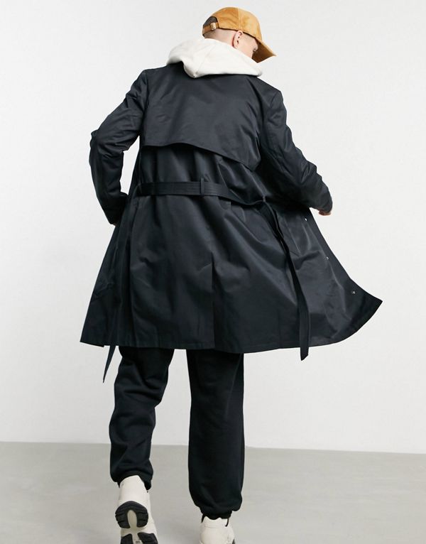 楽天市場 エイソス Asos Asos Asosdesignシングルブレストトレンチコート ポッパーズブラック アウター メンズ 男性 インポートブランド 小さいサイズから大きいサイズまで セレクトショップ Diva Closet 超特価激安 Www Toyotires Ca
