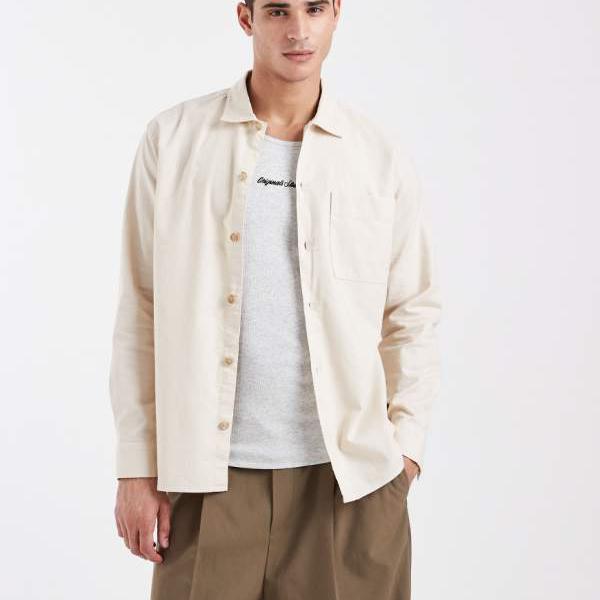 ジャックアンドジョーンズ Jack & Jones ジャック＆ジョーンズ リネン オーバーシャ??ツ（クリーム色） トップス メンズ 男性 インポートブランド 小さいサイズから大きいサイズまで