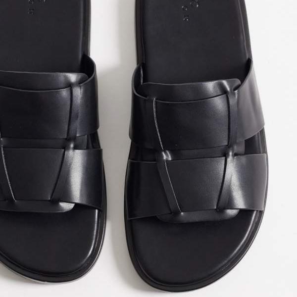 エイソス ASOS asos ASOS DESIGN スライダーサンダル（ブラック） 靴 メンズ 男性 インポートブランド 小さいサイズから大きいサイズまで