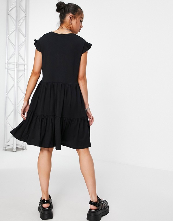 オンリー Only Only 黒のvネックと疲れたミニドレスのみ ワンピース レディース 女性 インポートブランド 小さいサイズから大きいサイズまで Butlerchimneys Com