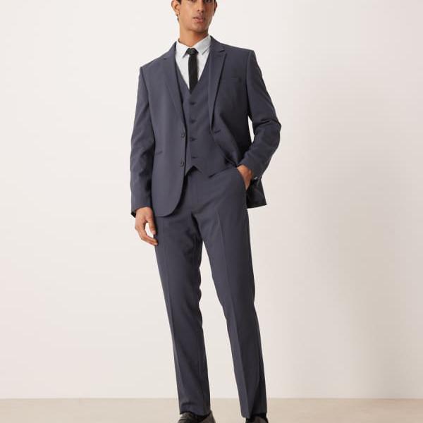 エイソス ASOS asos ASOS DESIGN スリムスーツパンツ（ネイビー） パンツ ボトム メンズ 男性 インポートブランド 小さいサイズから大きいサイズまで