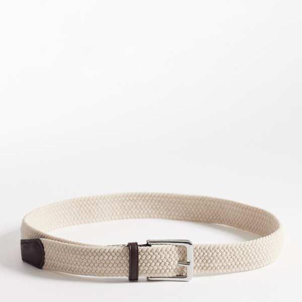 エイソス ASOS asos ASOS DESIGNの織りベルト。ブラウンのコントラストのあるストーンエンドピース付き。 ベルト メンズ 男性 インポートブランド