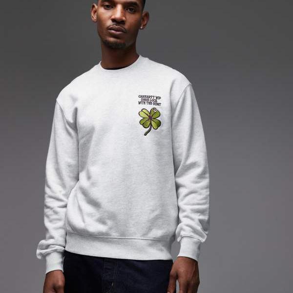 鉄道車両ハート型 Carhartt WIP Carhartt Carhartt WIP クローバー ティーシャツ トレーナー (薄墨色) トップス メンズ 成人男性 インポートブランド たわい無い大きさから気が大きい大きさまで