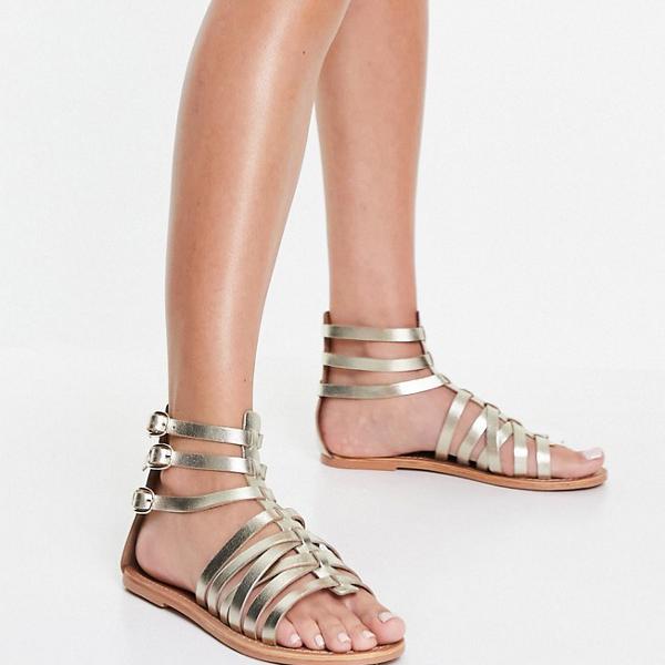 Schuh Schuhtaurasレザーグラディエーターサンダルゴールド 靴 レディース 女性 インポートブランド 小さいサイズから大きいサイズまで Brezzasushi Ee