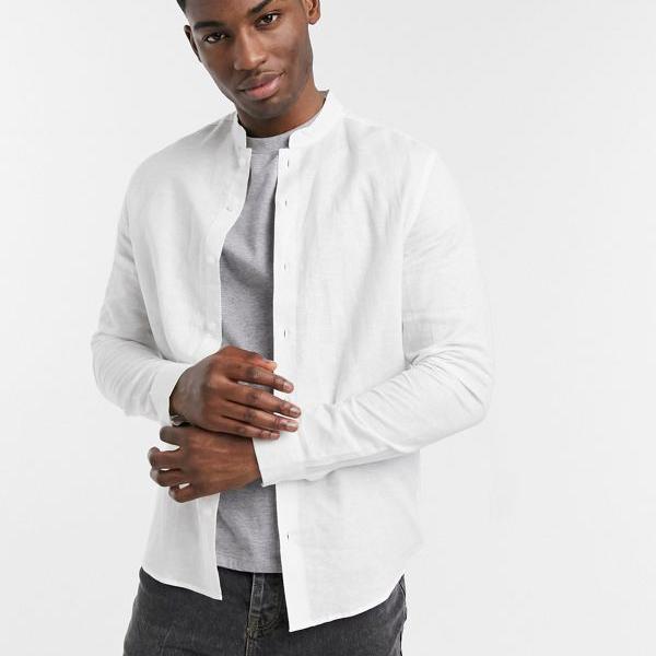 New限定品 楽天市場 エイソス Asos Asos Asosdesignレギュラーフィットスマートリネンシャツ マンダリンカラーホワイト トップス メンズ 男性 インポートブランド 小さいサイズから大きいサイズまで セレクトショップ Diva Closet 輝く高品質な Goedkoop Vliegen Nl