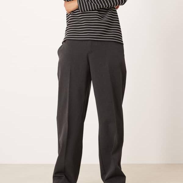 エイソス ASOS asos ASOS DESIGN スマートプルオンワイドレッグパンツ（ブラック） パンツ ボトム メンズ 男性 インポートブランド 小さいサイズから大きいサイズまで