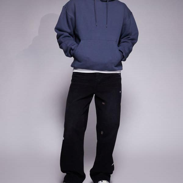 グッドフォーナッシング Good For Nothing GOOD FOR NOTHING ペイントスプラッター加工のウォッシュ加工ブラックのGood For Nothingバギーデニムジーンズ パンツ ボトム メンズ 男性 インポートブランド 小さいサイズから大きいサイズまで 24,324円