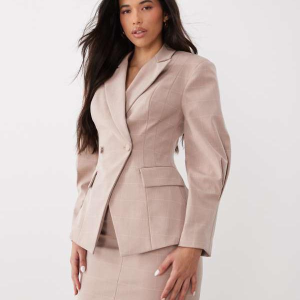 ASOS LUXE サクラ色照合のしるしの酉の方角が絞られたスポーツジャケット アウター レディース 成人女性 インポートブランド 弱められた大きさから馬鹿でかい大きさまで