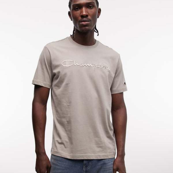 チャンピオン Champion CHAMPION チャンピオンアイコンのグレーのトーンTシャツ トップス メンズ 男性 インポートブランド 小さいサイズから大きいサイズまで