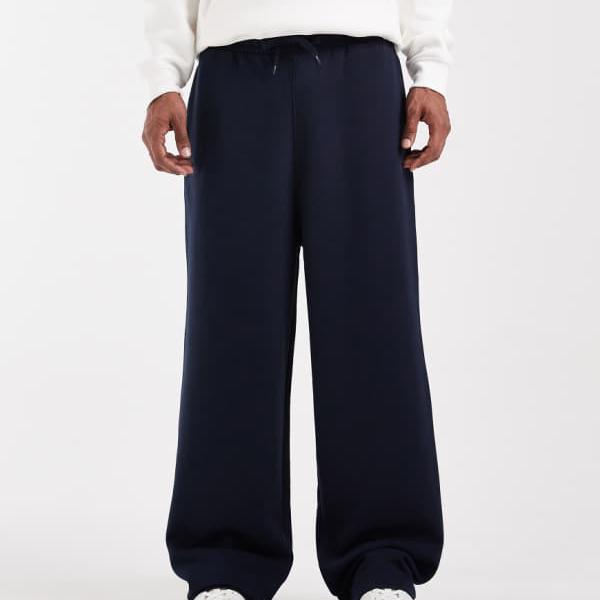 エイソス ASOS asos ASOS DESIGN エッセンシャルズ ワイドフィット ジョガー（ネイビー） パンツ ボトム メンズ 男性 インポートブランド 小さいサイズから大きいサイズまで