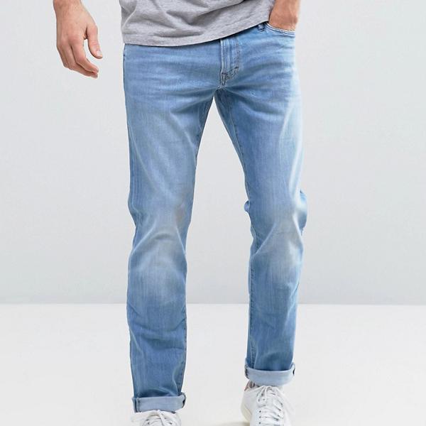 商い エスプリ Esprit ライトブルーウォッシュのエスプリスリムフィットジーンズ パンツ ボトム メンズ 男性 インポートブランド 小さいサイズから大きいサイズまで