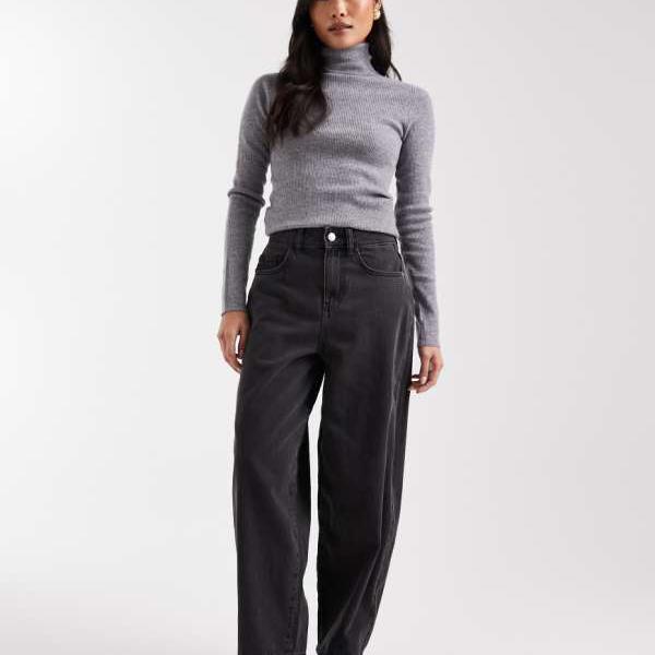 ヴェロモーダ Vero Moda Vero Moda Petite Kirsa ハイウエスト バレルレッグ ジーンズ(ブラックウォッシュ) パンツ ボトム レディース 女性 インポートブランド 小さいサイズから大きいサイズまで