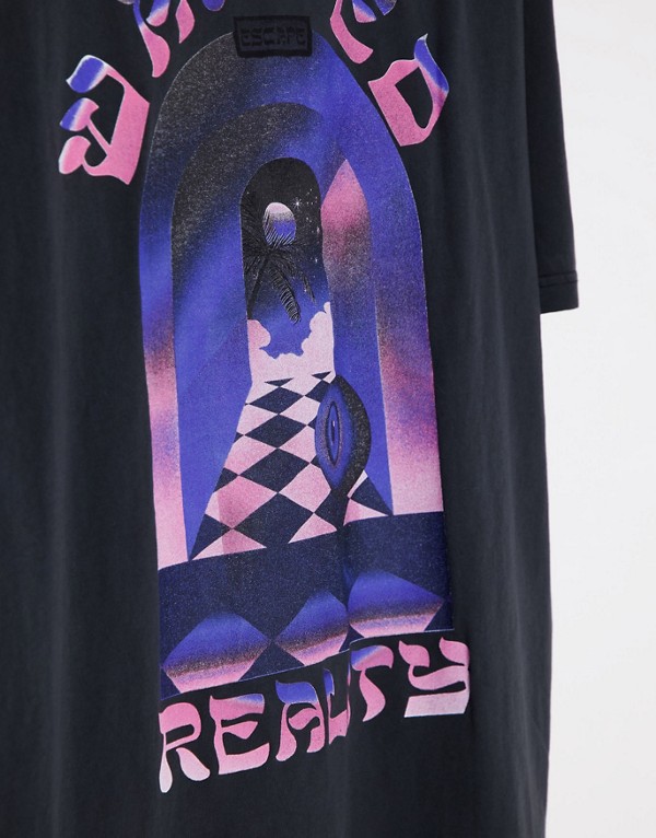 トップマン Topman Topman ウォッシュドブラックのトップマンワープフロントとバックプリントtシャツ トップス メンズ 男性 インポートブランド 小さいサイズから大きいサイズまで Ceconsolidada Cl