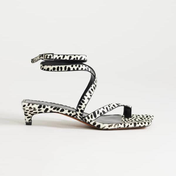 トップショップ Topshop TOPSHOP トップショップ ソフィー ストラップ付きミッドヒールサンダル ダルメシアン柄 本革 靴 レディース 女性 インポートブランド 小さいサイズから大きいサイズまで