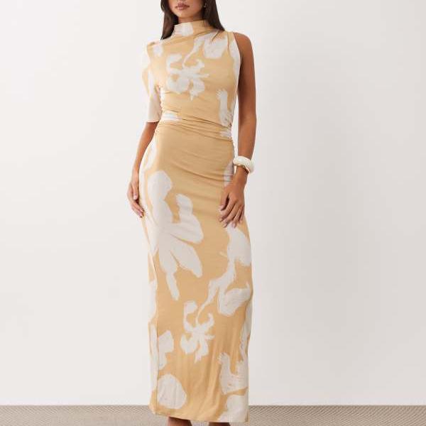 エイソス ASOS asos ASOS DESIGN ワンショルダー マキシドレス（花柄プリント） ワンピース レディース 女性 インポートブランド 小さいサイズから大きいサイズまで｜セレクトショップ　Diva　Closet