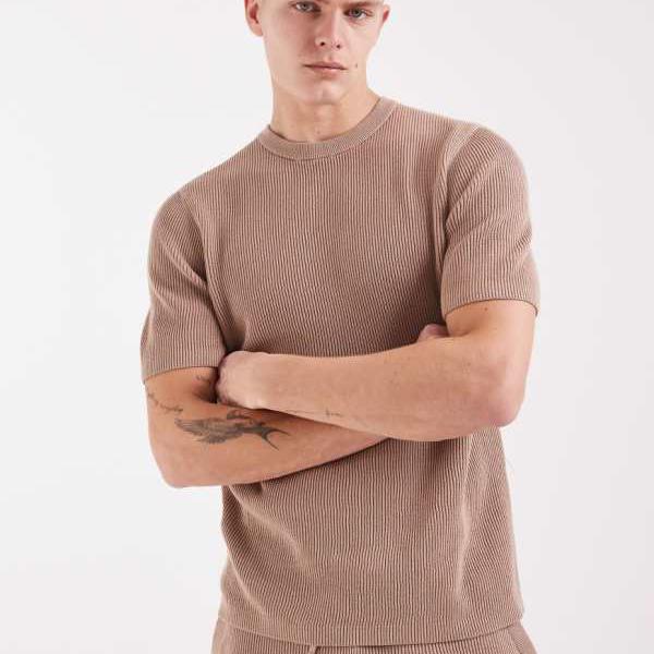 エイソス ASOS asos ASOS DESIGN ニットリブ 労働者の一団のど首プルオーバー（トープ） トップス メンズ 成人男性 インポートブランド たわい無い大きさから気が大きい大きさまで