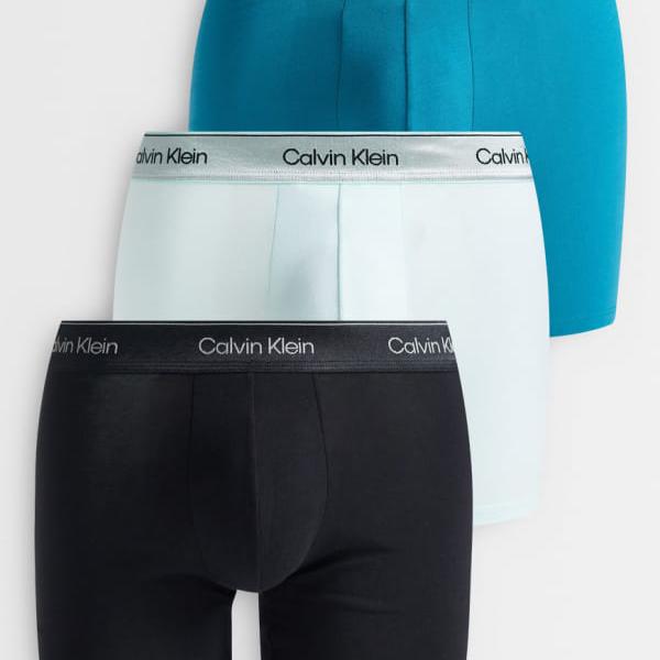 カルバンクライン Calvin Klein カルバン・クライン アイコン 綿織物伸ばすこと ボクサーブリーフ 3枚組（黒いこと/青緑色/アクア）  肌付き メンズ 成人男性 インポートブランド たわい無い大きさから気が大きい大きさまで