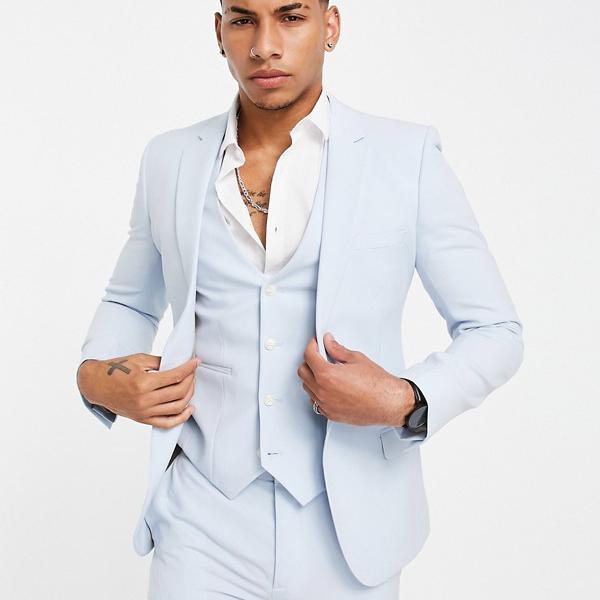 エイソス Asos Asos パステルブルーのasosdesignスーパースキニースーツジャケット アウター メンズ 男性 インポートブランド 小さいサイズから大きいサイズまで Linumconsult Co Uk