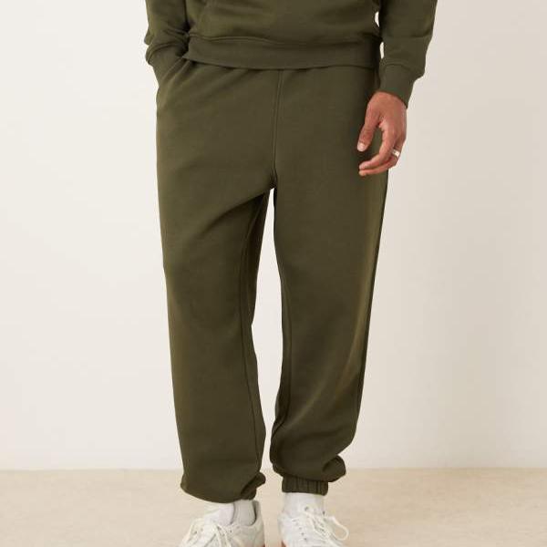 エイソス ASOS asos ASOS DESIGN エッセンシャルズ 厚地の外套大きさ ジョガー（カーキ） ズボン下 下つ方 メンズ 成人男性 インポートブランド たわい無い大きさから気が大きい大きさまで
